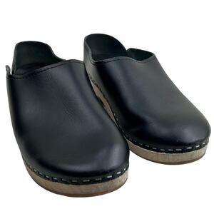Cloudberry Clog Ingrid Women's Black Handmade Sweden Slip-On Size 39 (US 8)